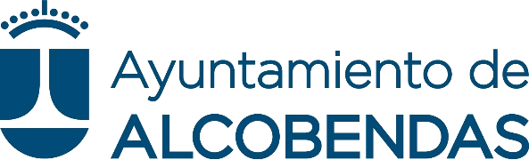Logotipo del Ayuntamiento de Alcobendas: emblema azul a la izquierda, texto azul a la derecha, uso oficial.